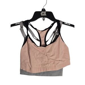 Fruit of the Loom Womens Sports Bra Pink Grey Racerback Athletic Size M